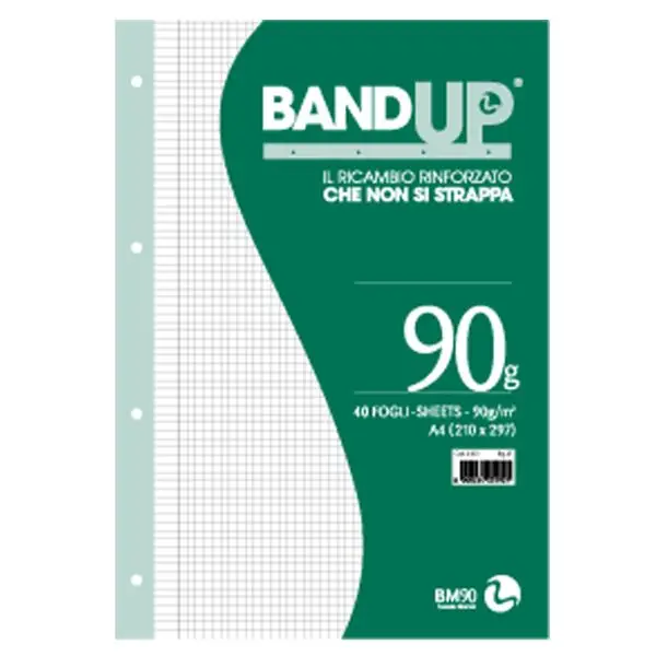 Ricambi BandUp forati rinforzati - A4 -  4mm c/margine - 90gr - BM - conf. 40 pezzi