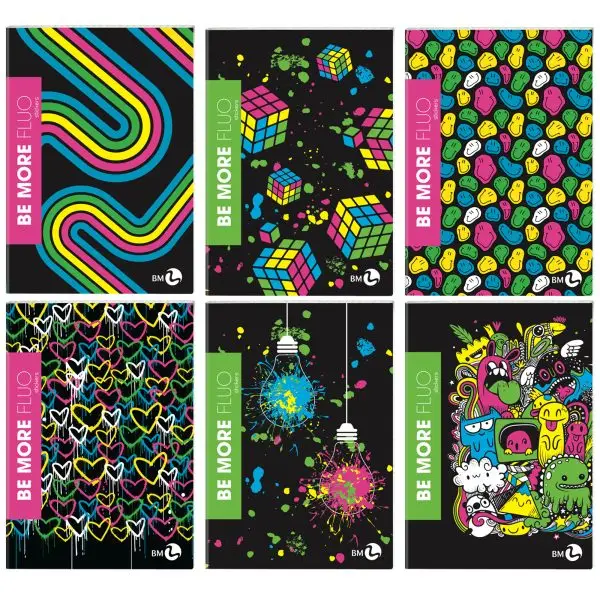 Maxiquaderno Be more Fluo - A4 - 5mm - 36+2 fogli - 100gr - BM