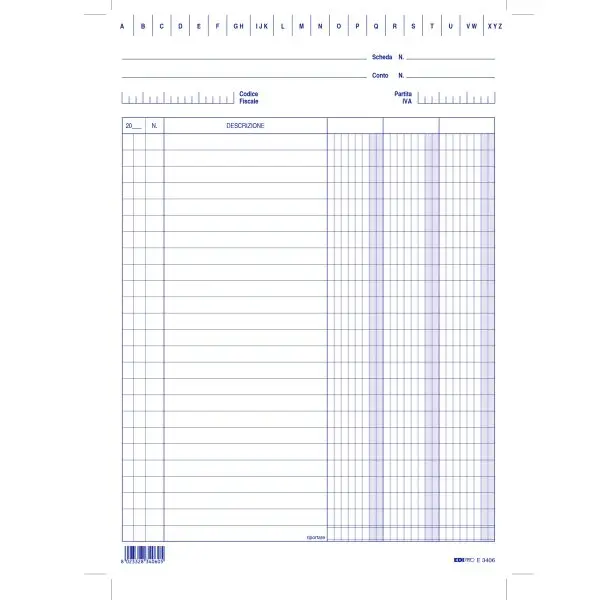 Schede - 3 colonne - 24 x 17 cm verticale - Edipro - conf. 100 pezzi