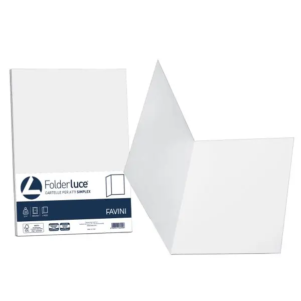 Cartellina semplice Acqua - 200 gr - A4 - bianco - cartoncino bristol - Favini - conf. 50 pezzi