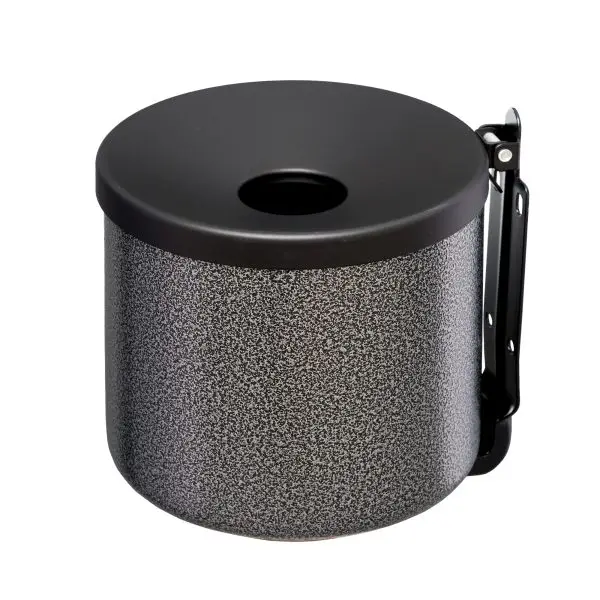 Posacenere murale Nido - diametro 16 cm - H 14 cm - 2 L - metallo verniciato - silver punteggiato - Medial