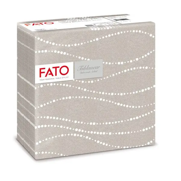 Tovagliolo linea AirLaid - carta - 40 x 40 cm - perla / tortora - Fato - conf. 50 pezzi