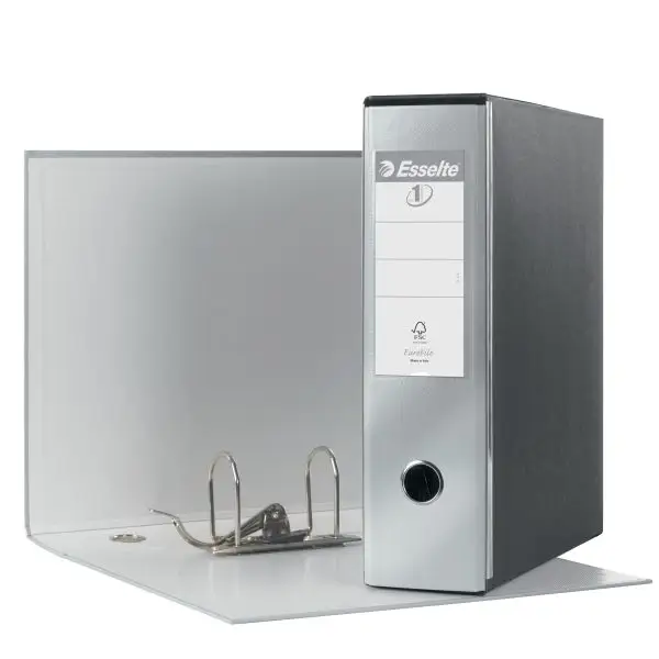 Registratore Eurofile G53 - dorso 8 cm - commerciale 23 x 30 cm - grigio metallizzato - Esselte