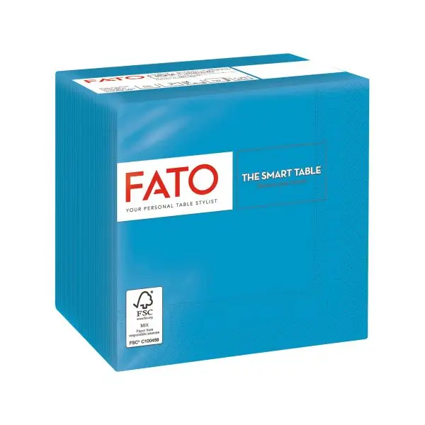 Tovagliolo - carta - 24 x 24 cm - 2 veli - turchese - Fato - conf. 100 pezzi