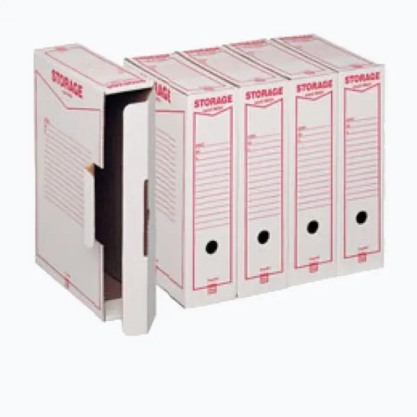 Scatola archivio Storage - formato legale - 8,5 x 25,3 x 35,5 cm - bianco e rosso - Esselte Dox