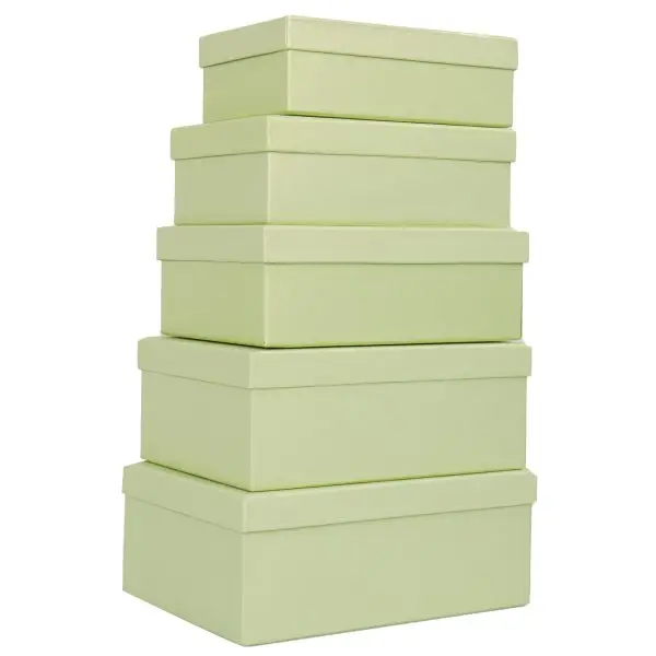 Set scatole regalo - dimensioni assortite - fantasia Green - conf. 5 pezzi