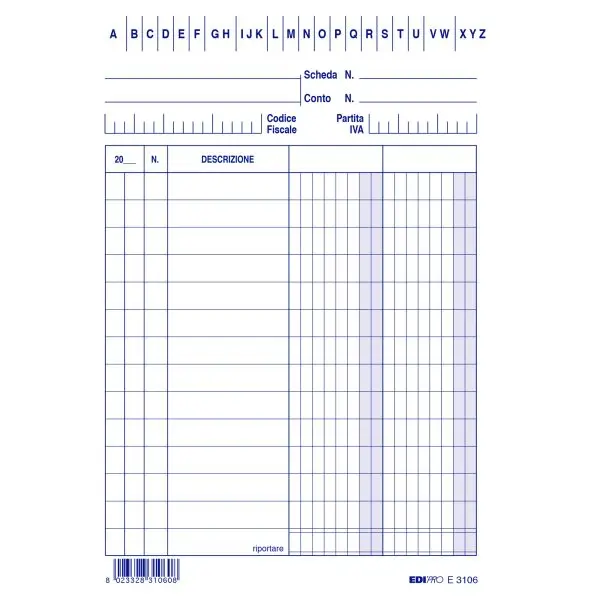 Schede - 2 colonne - 15 x 10,5 cm verticale - Edipro - conf. 100 pezzi