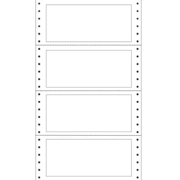 Etichette adesive a modulo continuo TT951 - in carta - corsia singola - permanenti - 140 x 60 mm - 4 et/fg - 100 fogli - bianco - Markin