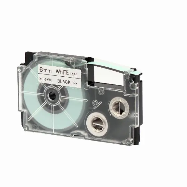 Nastro - 6 mm x 8 mt  - nero/bianco - Casio