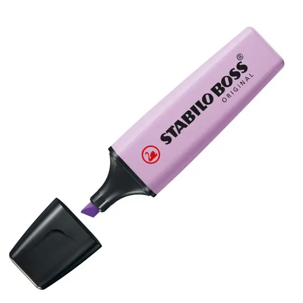 Evidenziatore Boss Original Pastel - punta a scalpello - tratto da 2 - 5 mm - glicine 155 - Stabilo