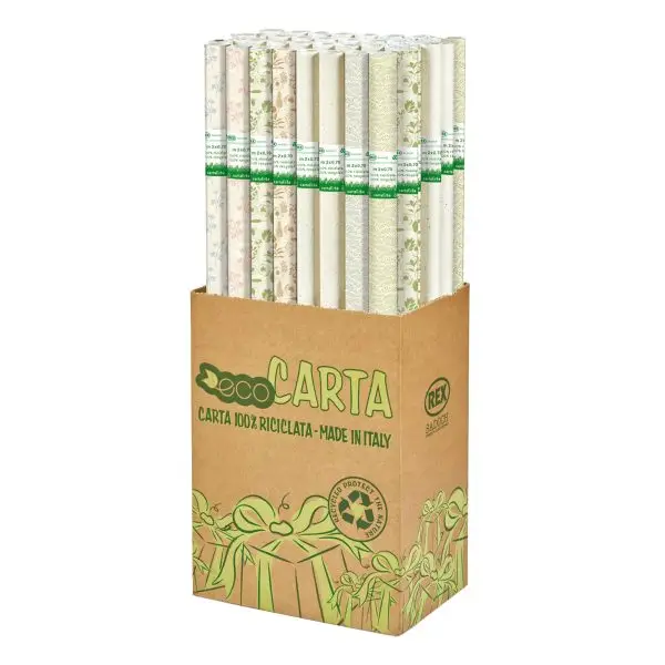 Rotolo carta regalo Erba - 70 cm x 2 m - fantasie assortite - Rex Sadoch