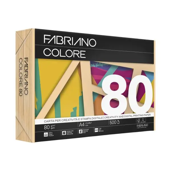FabrianoColore - A4 - 80 gr - colori tenui albicocca - Fabriano - conf. 500 fogli