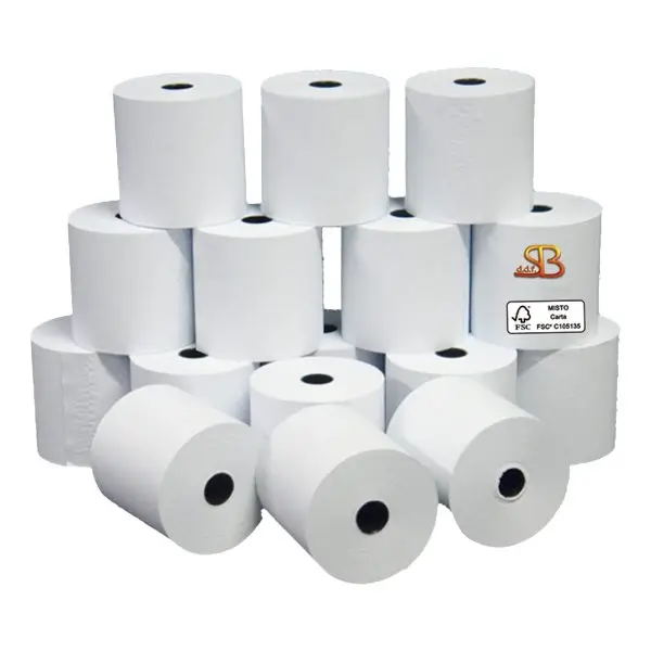 Rotolo per calcolatrice - 58 mm x 28 m - 55 gr - diametro esterno 58 mm - anima 12 mm - carta neutra - Sabacart - blister 10 pezzi