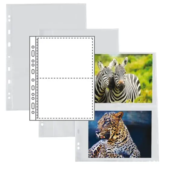 Buste forate Atla F porta foto - 4 spazi 15 x 21 cm - trasparente - Sei Rota - conf. 10 pezzi