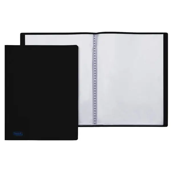 Portalistini Sviluppo - liscio - PP - 22 x 30 cm - 50 buste - nero - Favorit