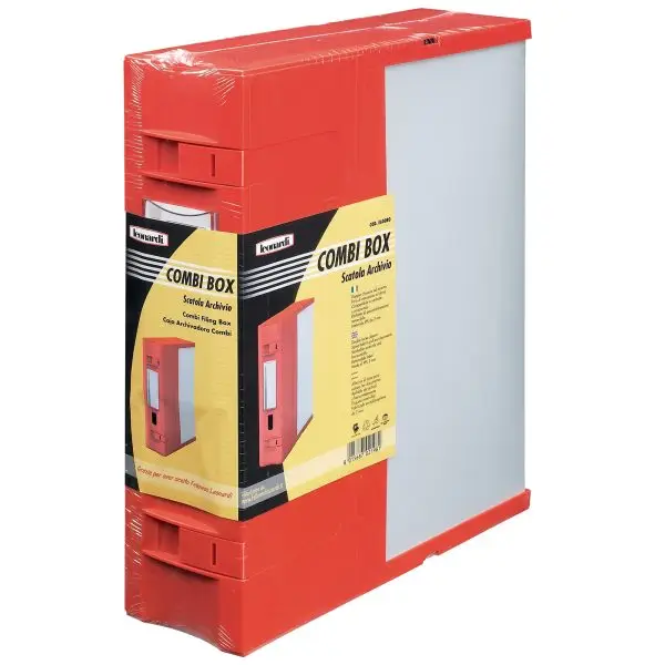 Scatola archivio Combi Box E600 - dorso 9 cm - 29,8 x 36,2 cm - rosso - Fellowes