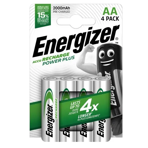 Pila stilo AA - 1,2V - Power Plus - ricaricabili - Energizer - blister 4 pezzi
