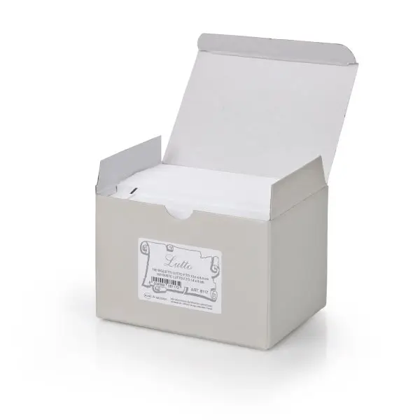 Scatola 100 biglietti + 100 buste - Lutto - bianco - 9 x 14 cm - Rex Sadoch