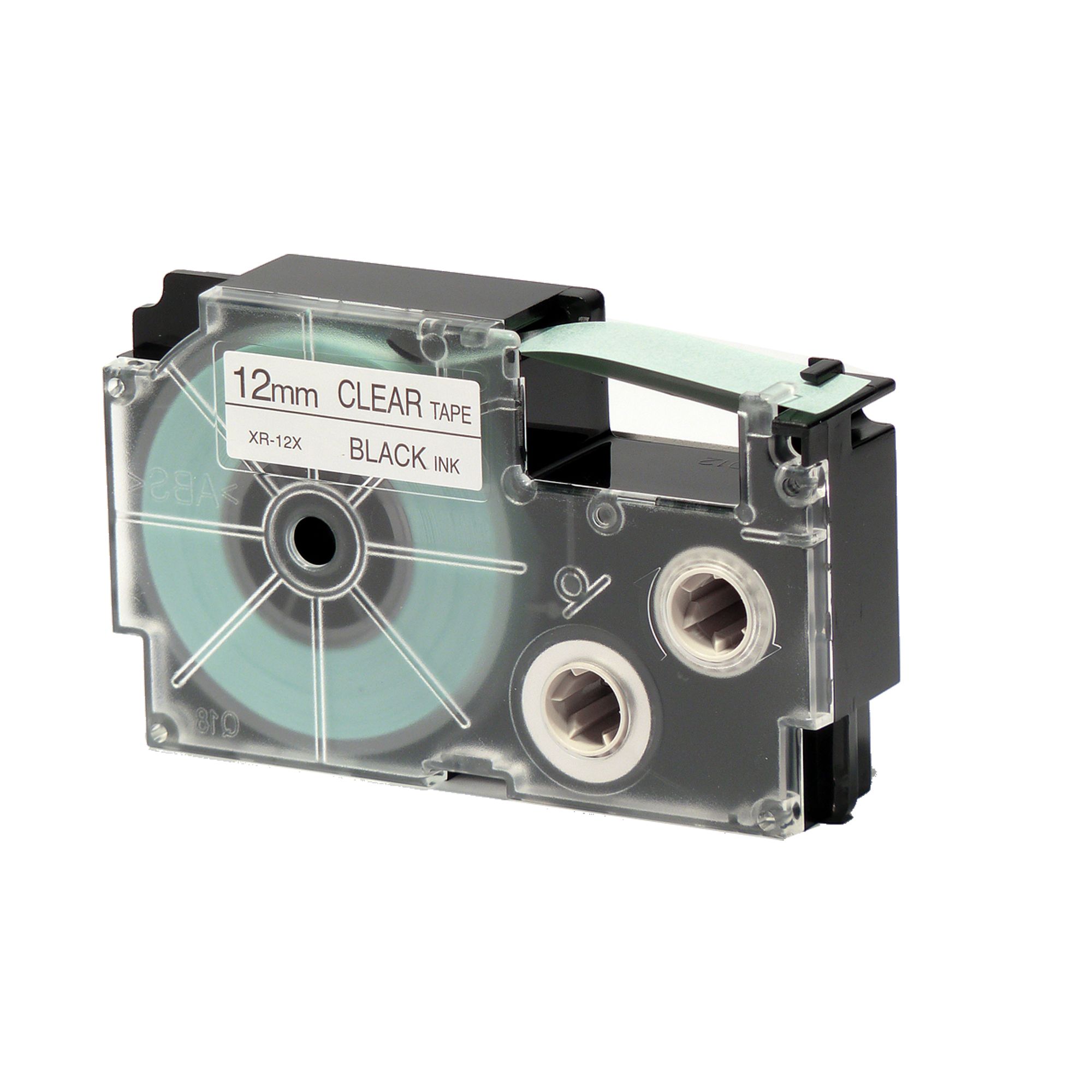 37086 Nastro - 12 mm x 8 mt - nero/ trasparente - Casio - immagine 1