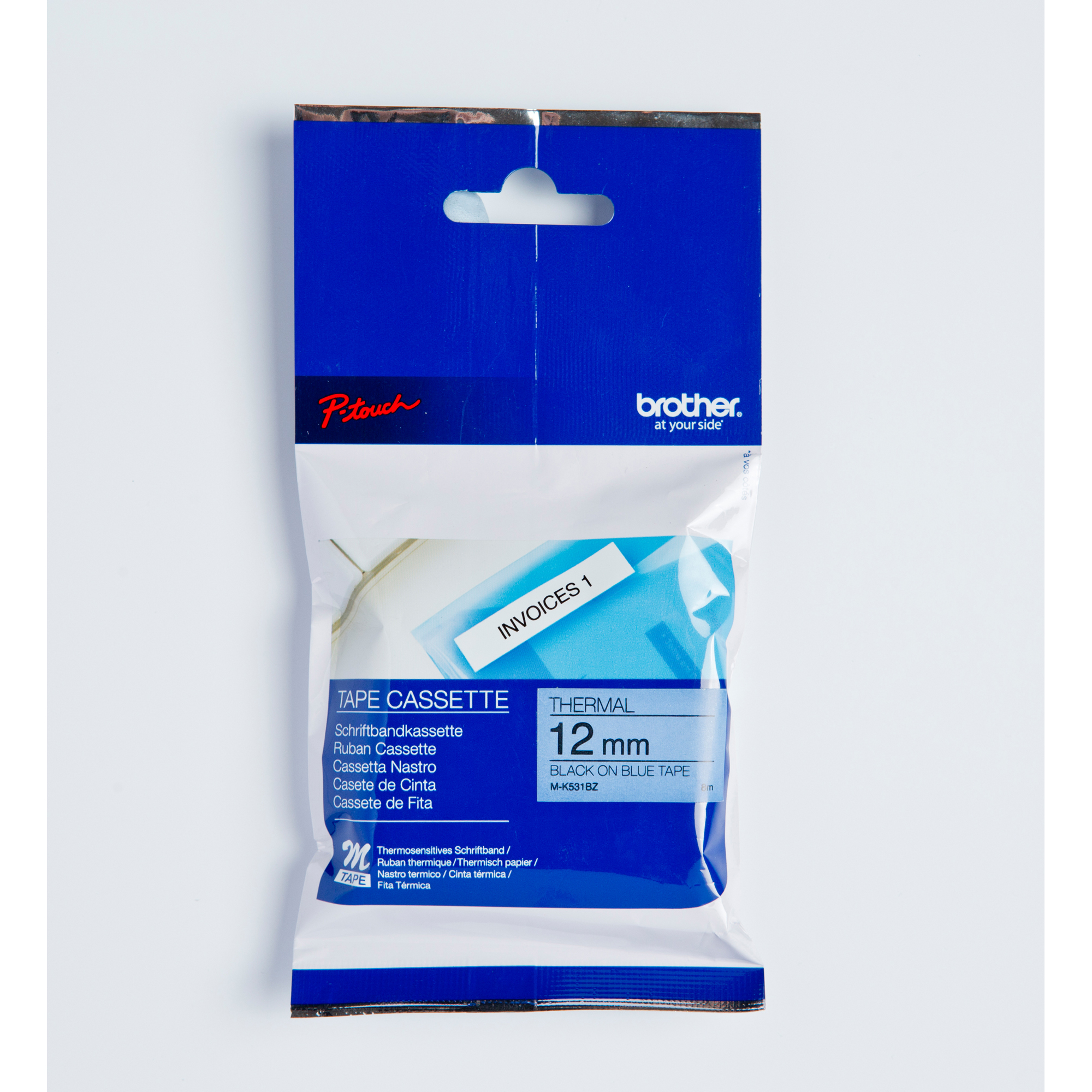 BROMK531BZ Brother - Nastro - Nero/Blu - MK531BZ - 12mm x 8mt - immagine 1