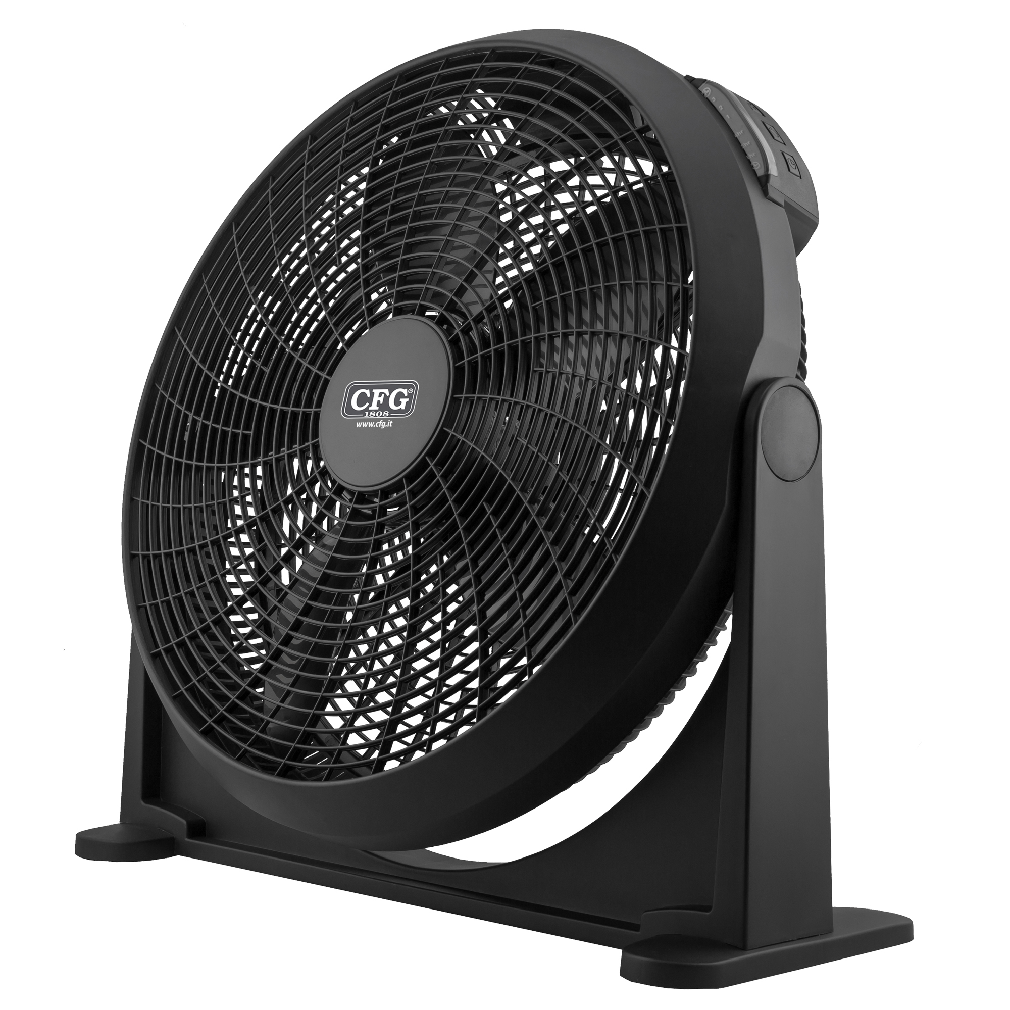 102208 Ventilatore Black Circle 50 - da terra e a parete - 70 W - diametro 50 cm - 58,5 x 22 x 60 cm - CFG - immagine 1