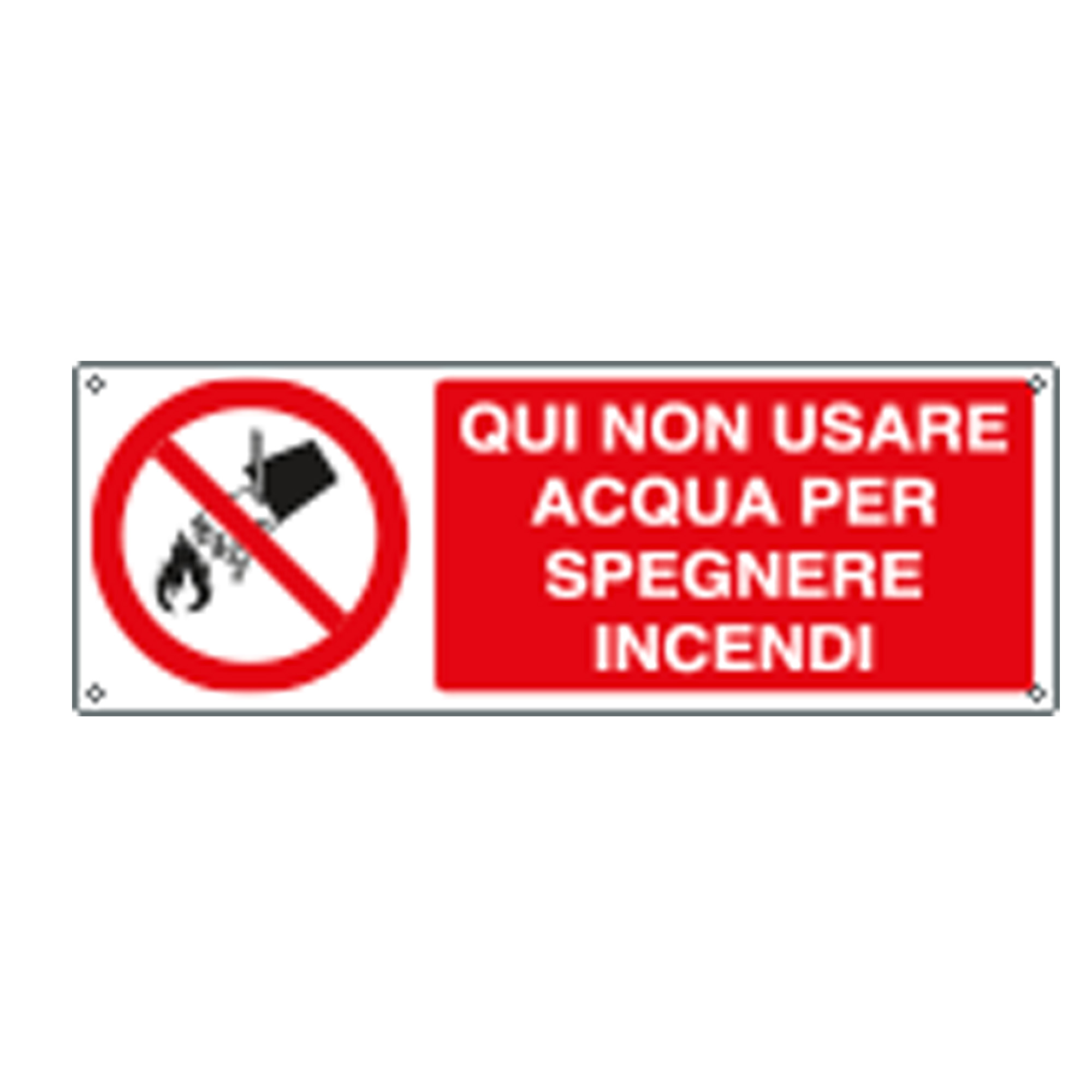 102957 Cartello segnalatore - 35 x 12,5 cm - NON USARE ACQUA PER SPEGN. INC. - Cartelli Segnalatori - immagine 1