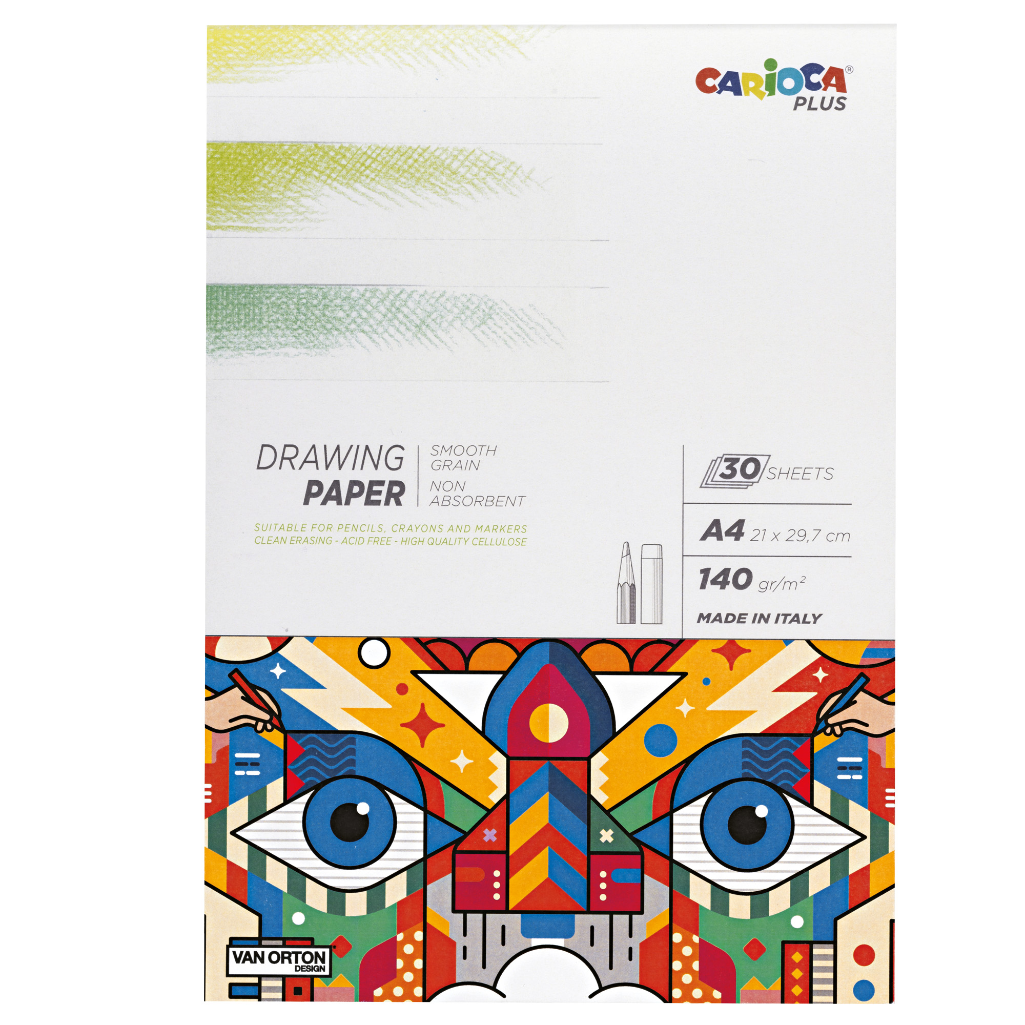 100235 Album disegno matita - A4 - 140 gr - 30 fogli - Carioca Plus - immagine 1