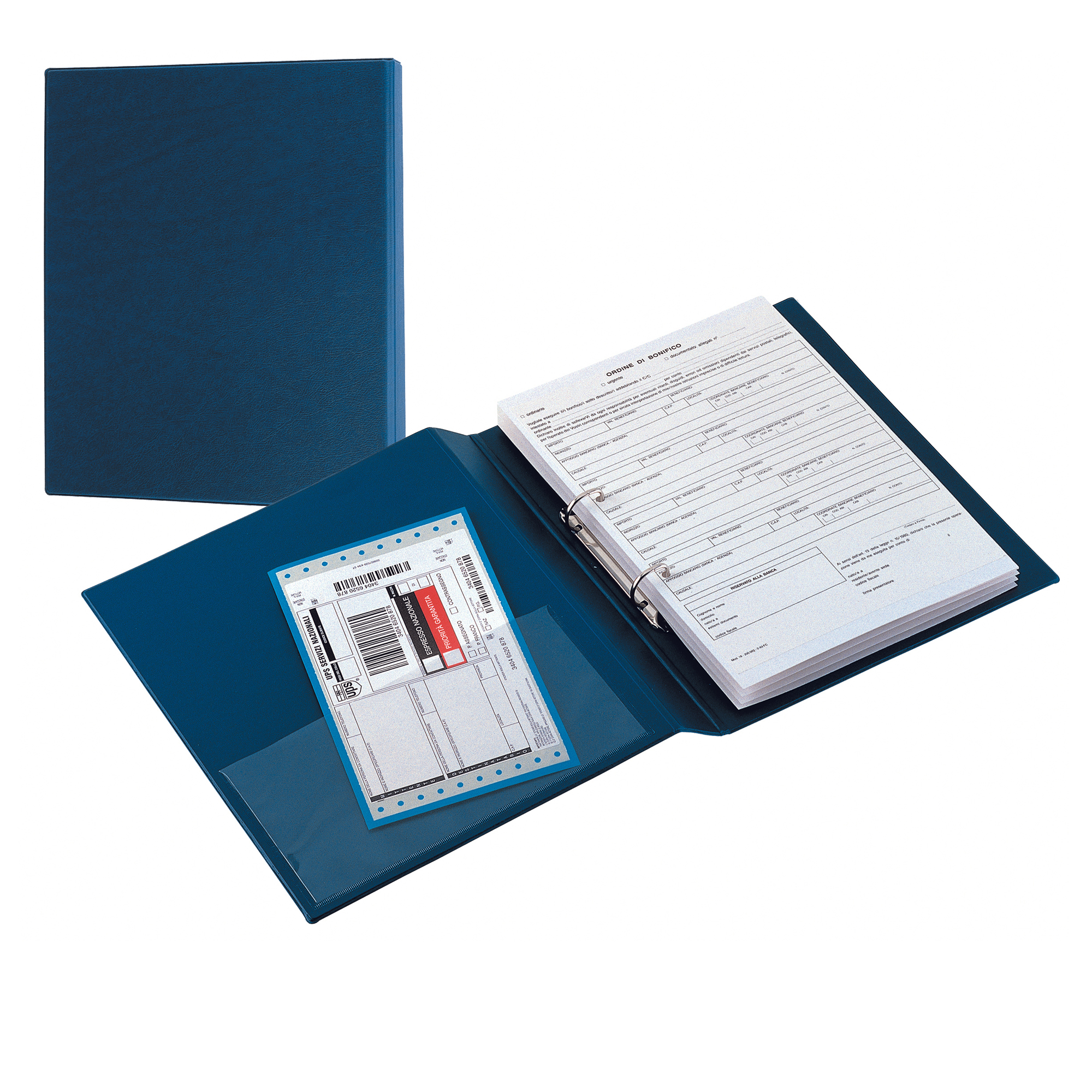 25398 Raccoglitore Sanremo 2000 - 22 x 30 cm - 2 anelli a D 50 mm - dorso 7,5 cm - blu - Sei Rota - immagine 1