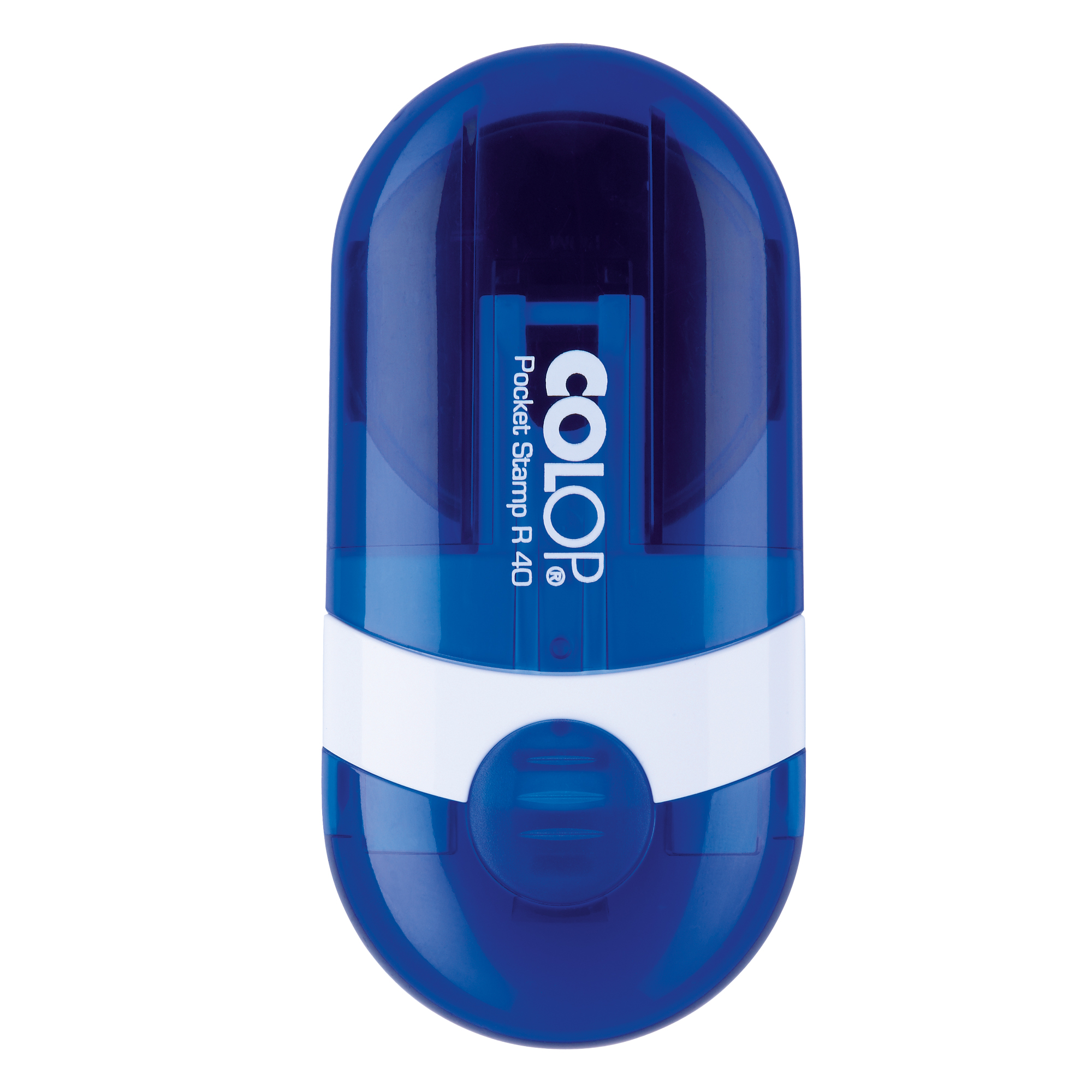 48006 Timbro Pocket Stamp R40 - diametro 40 mm - 5 righe - autoinchiostrante - blu - Colop - immagine 1