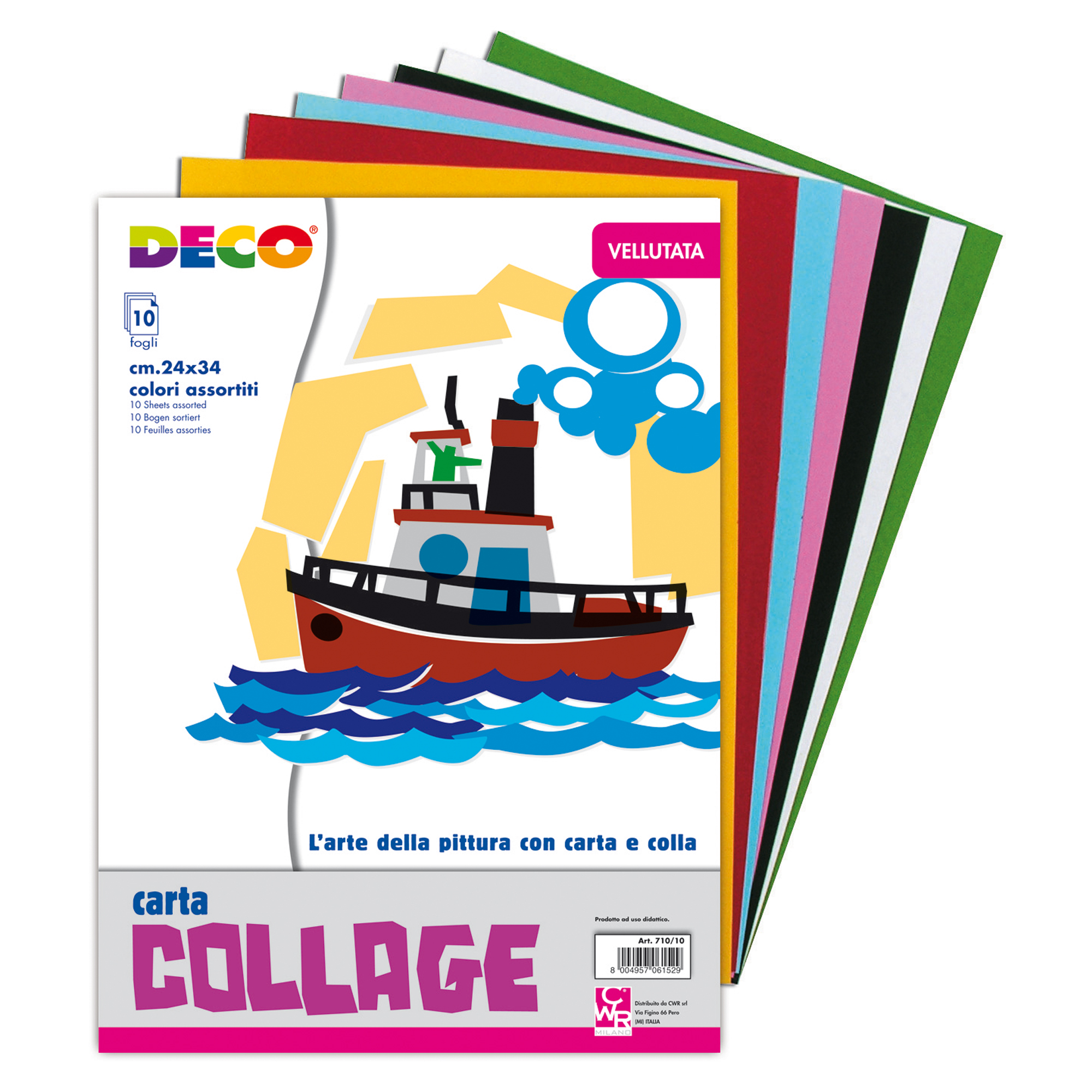 56743 Album collage 710/10 - 24 x 34 cm - 10 fogli - carta velluto - 130 gr - DECO - immagine 1