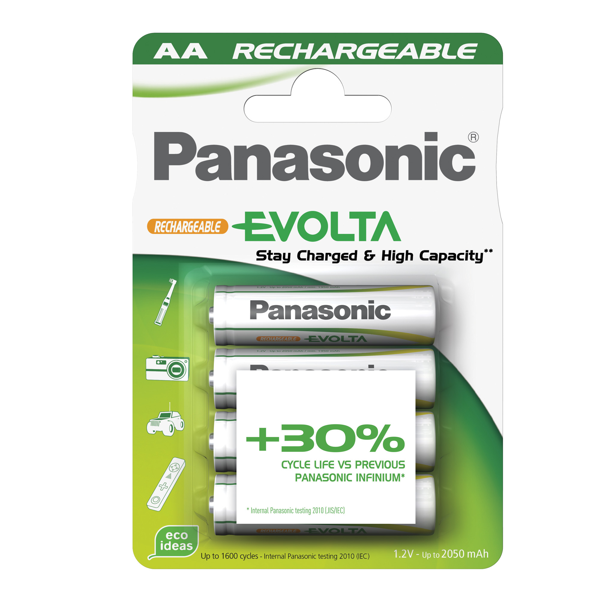 62479 Pila stilo AA - 1,2V - Evolta - ricaricabili - Panasonic - blister 4 pezzi - immagine 1