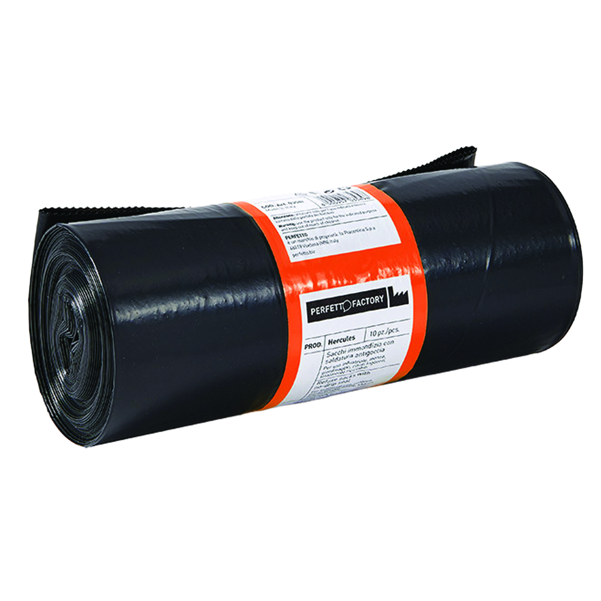 74183 Sacchi per rifiuti Hercules - 90x120 cm - 150 L - 65 micron - nero - PerfettoFactory - rotolo da 10 sacchetti - immagine 1