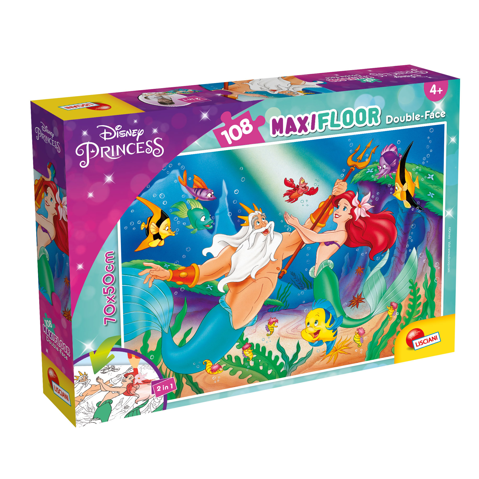 77879 Puzzle Supermaxi "Disney Little Mermaid" - 108 pezzi - Lisciani - immagine 1