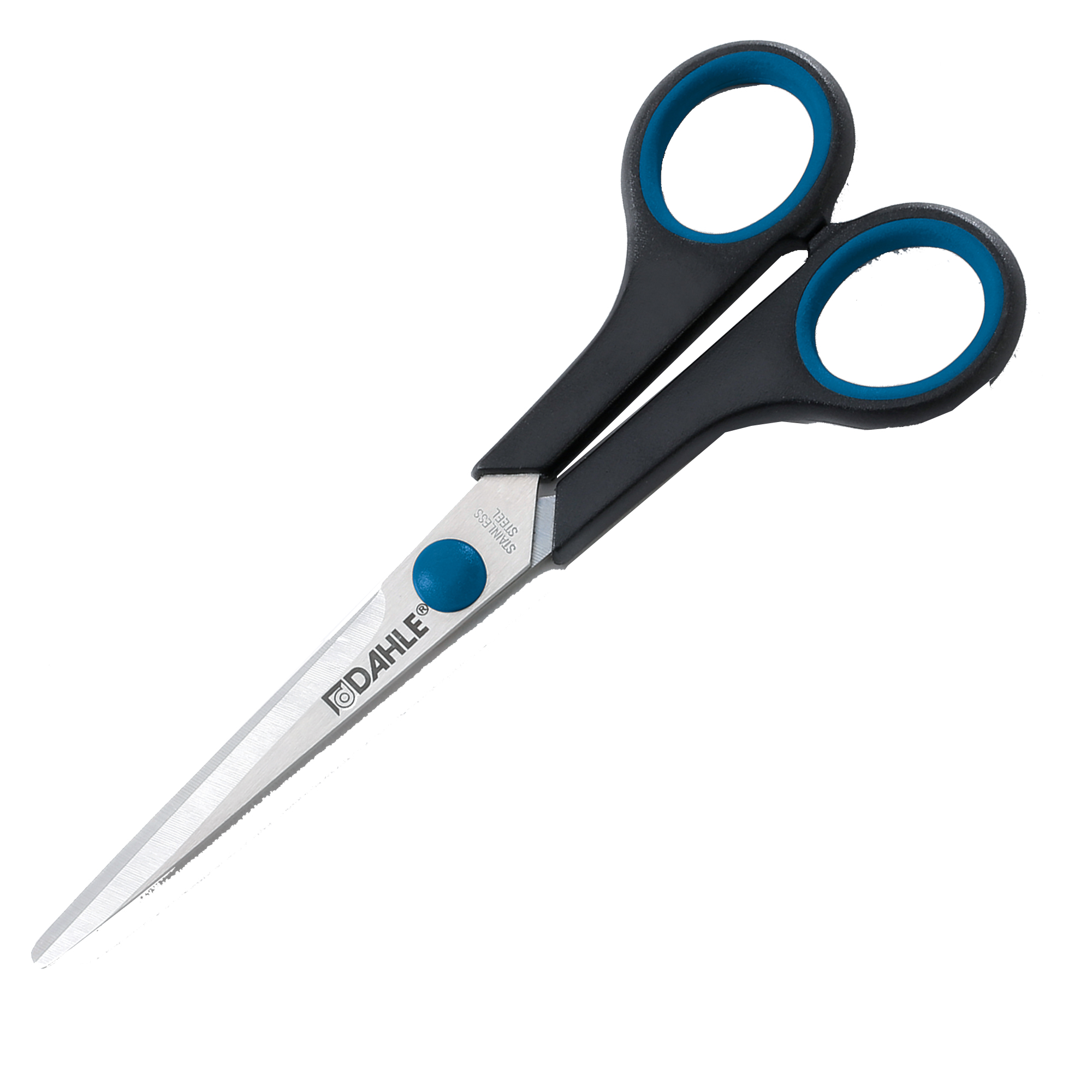 78000 Forbici Comfort Grip - impugnatura in gomma morbida - lama in acciaio inox - 18 cm - blu/grigio - Dahle - immagine 1