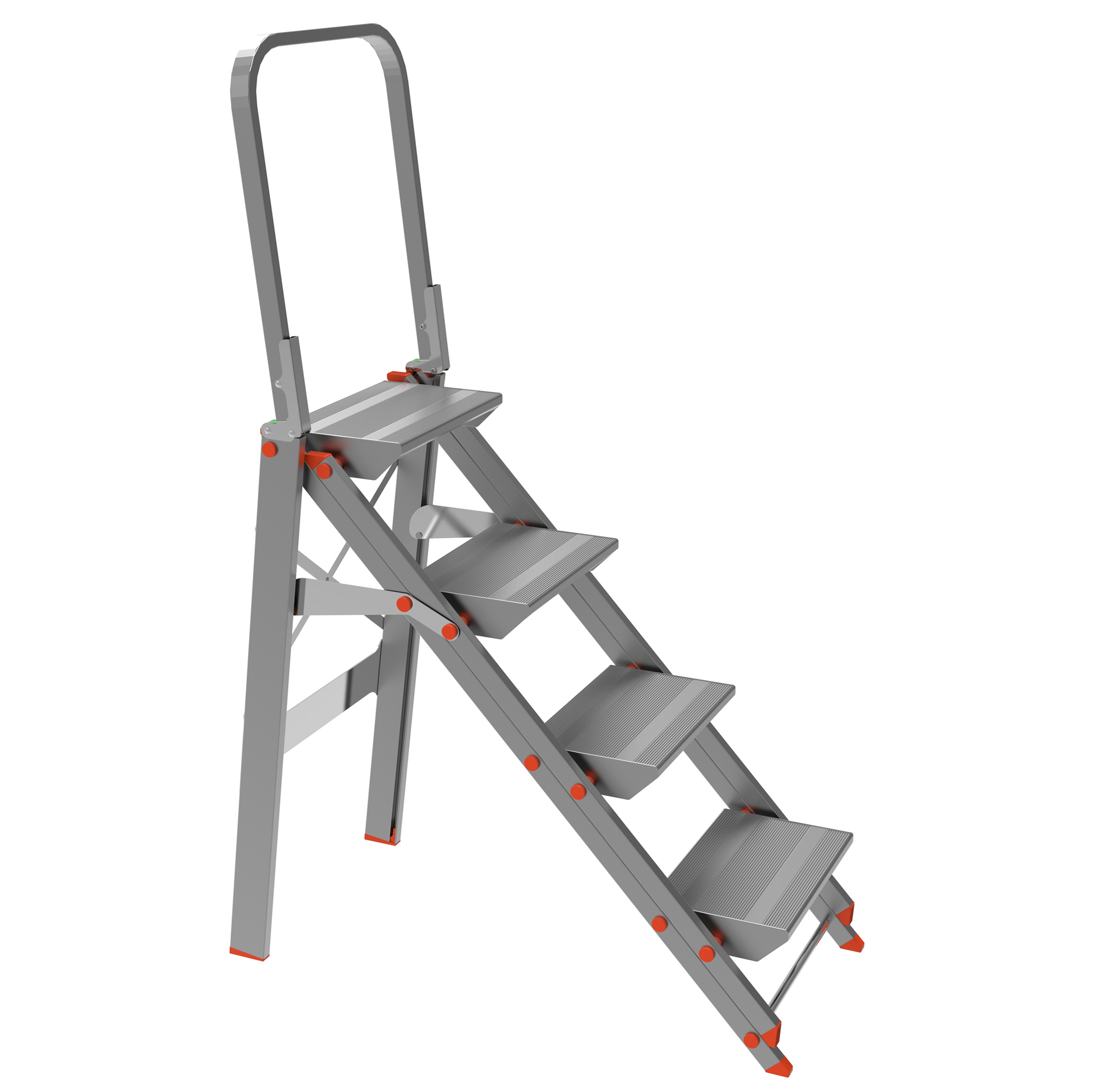 80745 Scaletta Class Più - con parapetto - 4 gradini - alluminio - Marchetti - immagine 1
