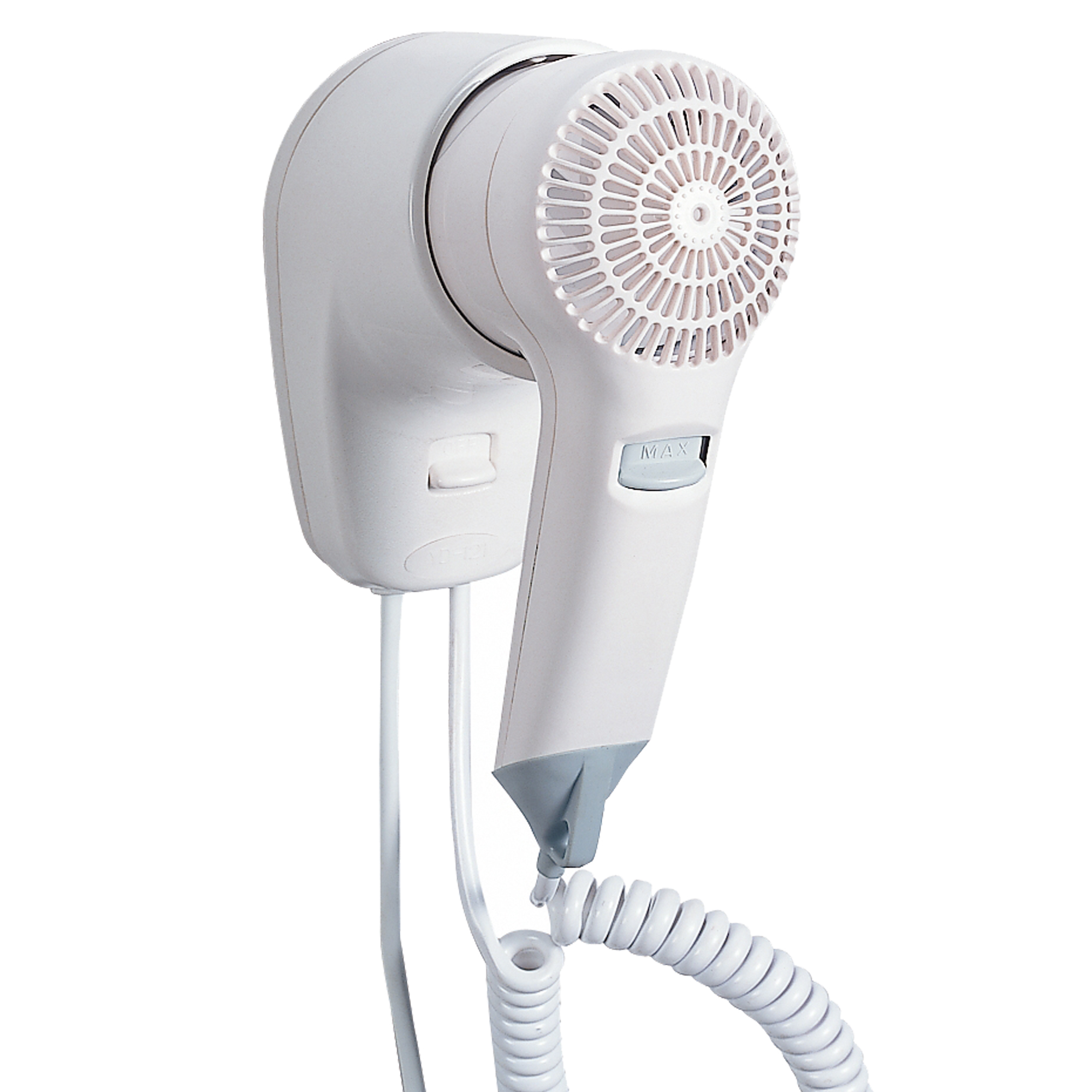 82590 Asciugacapelli da hotel Yul Basic - aggancio frontale - 9,1x14,7x15 cm - 1200 W - 220/240 V - ABS - bianco - Medial - immagine 1