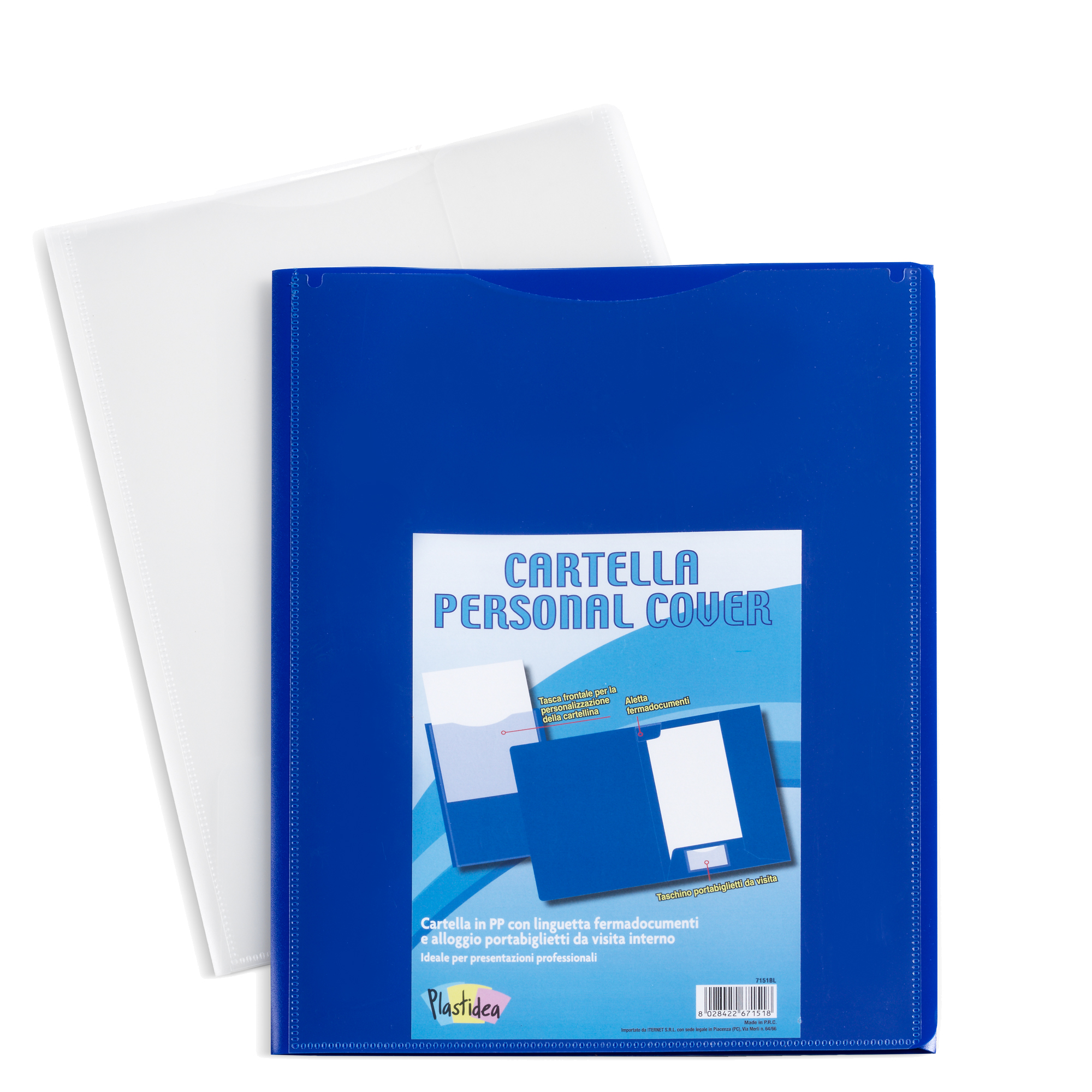 86594 Cartella per presentazione Personal Cover - A4 - PP - blu - Iternet - conf. 5 pezzi - immagine 1