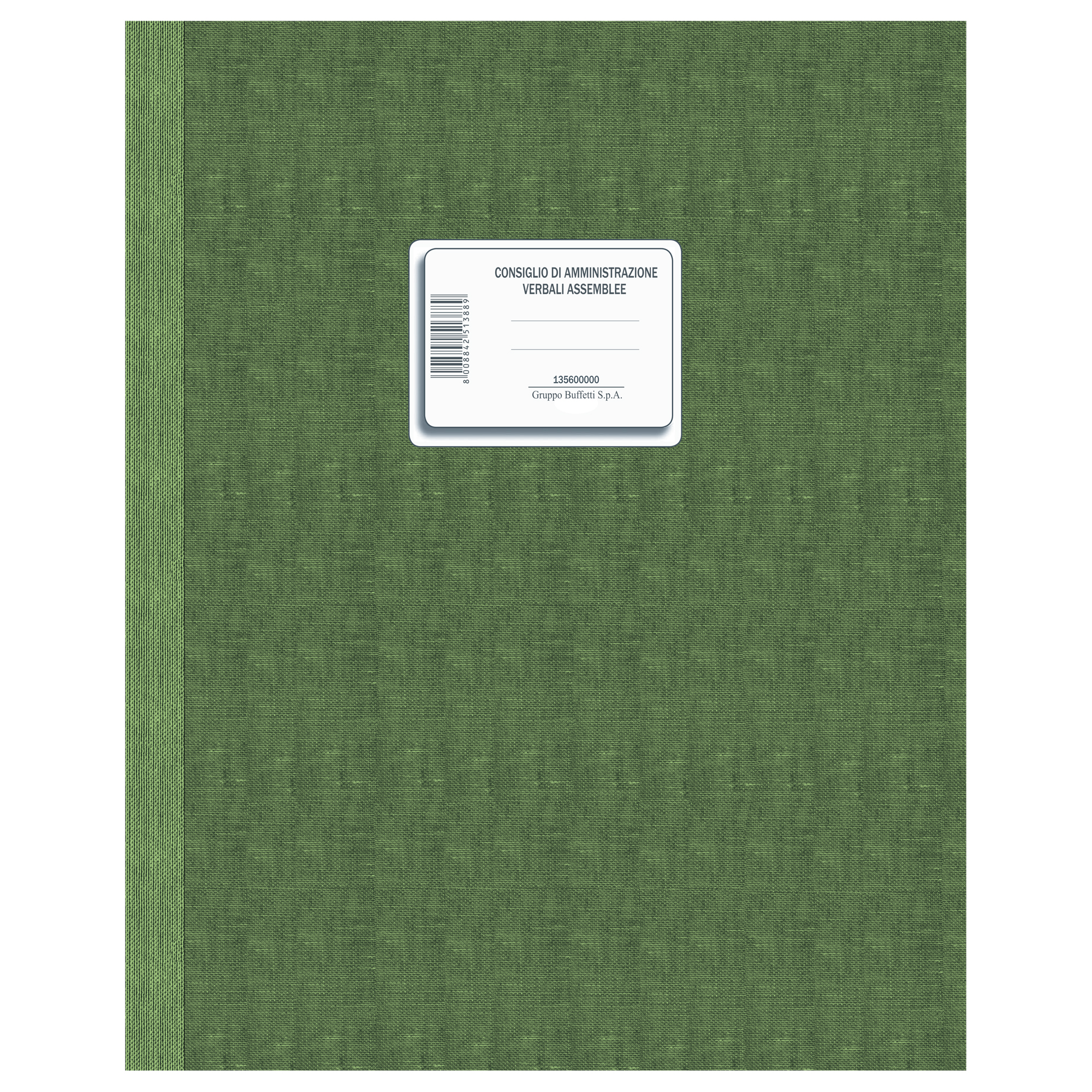 88625 Registro Verbali Consiglio Amministrazione - 96 pagine numerate - uso bollo - 31 x 24,5 cm - DU135600000 - Data Ufficio - immagine 1