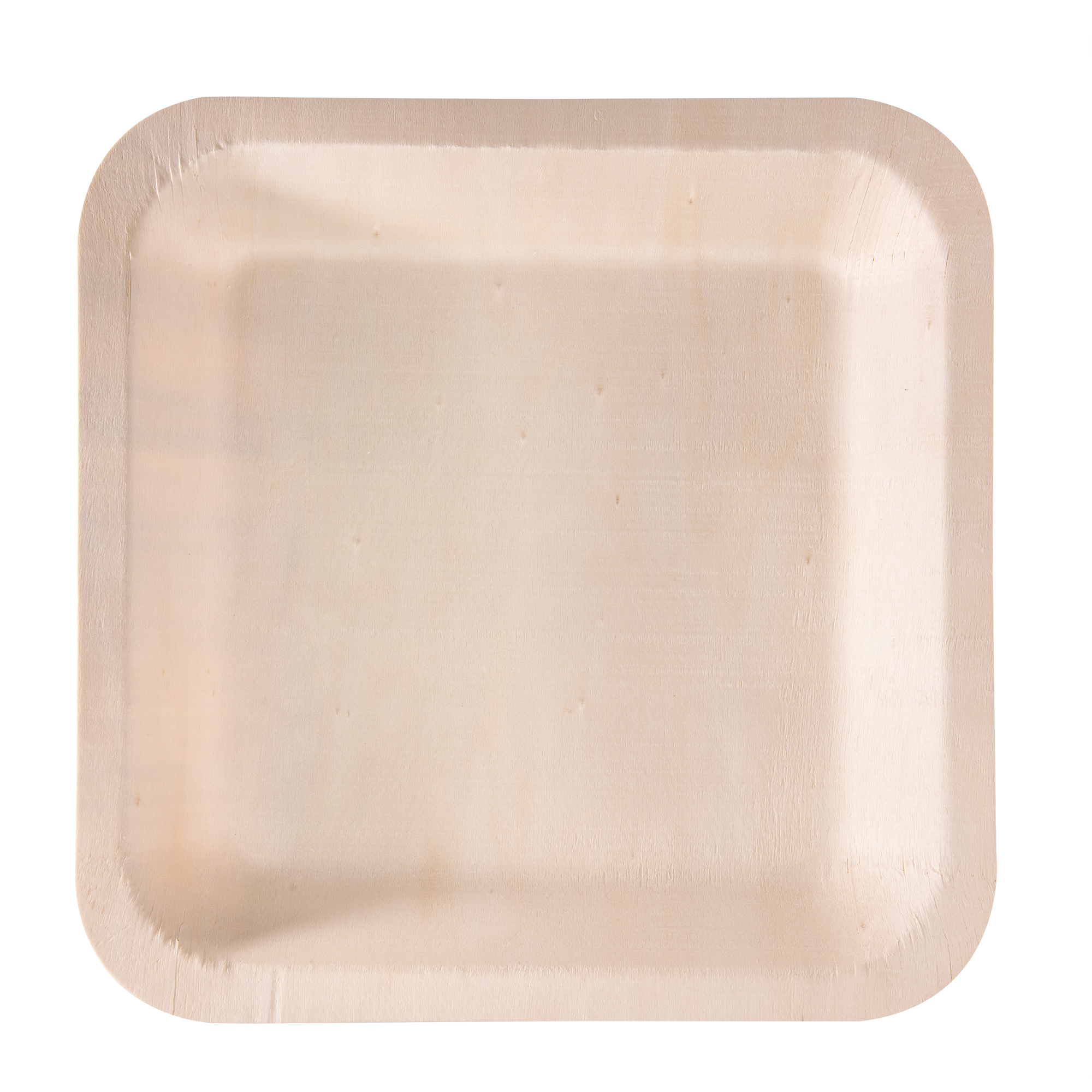 96710 Piatto piano monouso - quadrato - 25 x 25 cm - legno - colore naturale - Signor Bio - conf. 50 pezzi - immagine 1