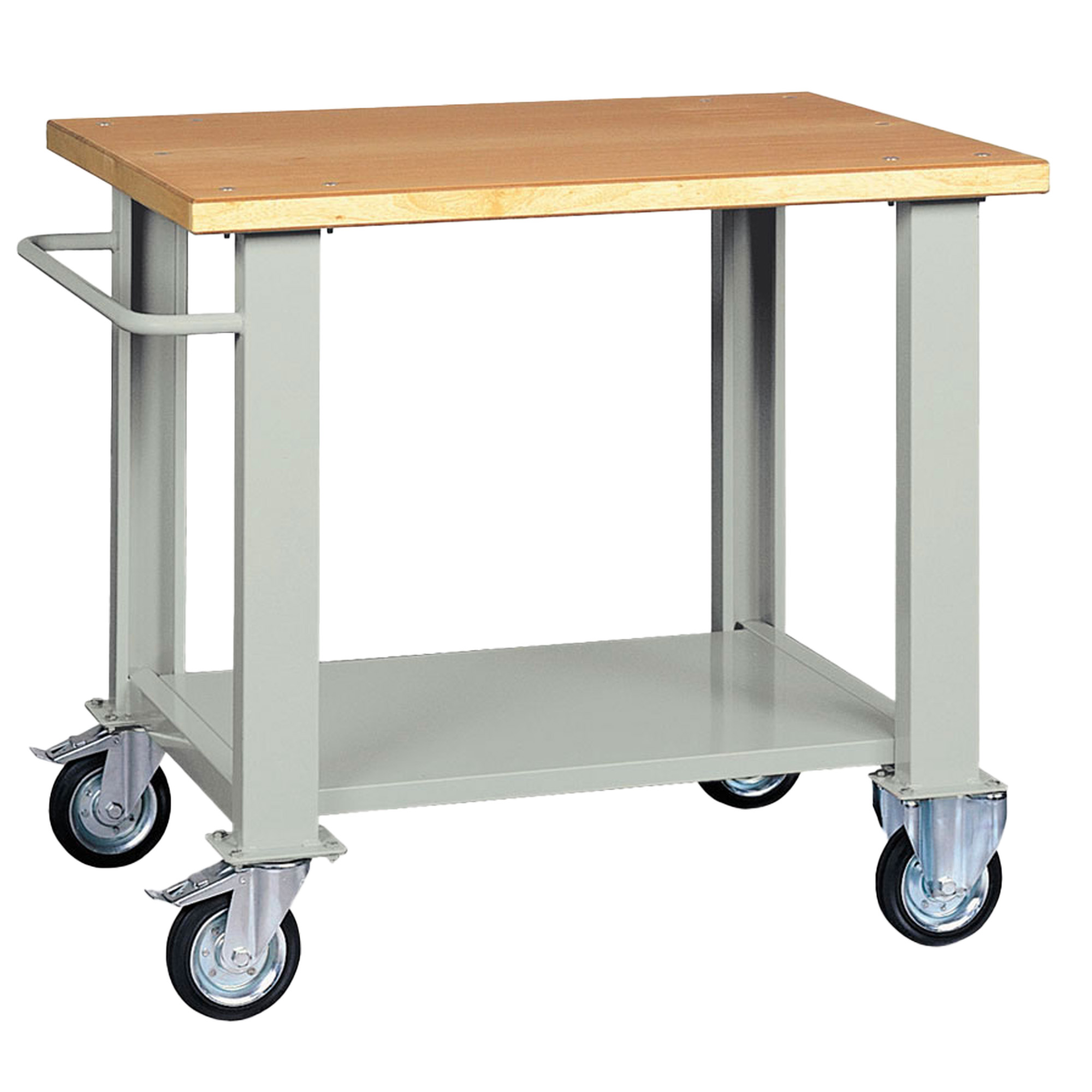 99086 Banco da lavoro - con ruote - 100 x 75 x 90 cm - grigio/legno - Tecnotelai - immagine 1