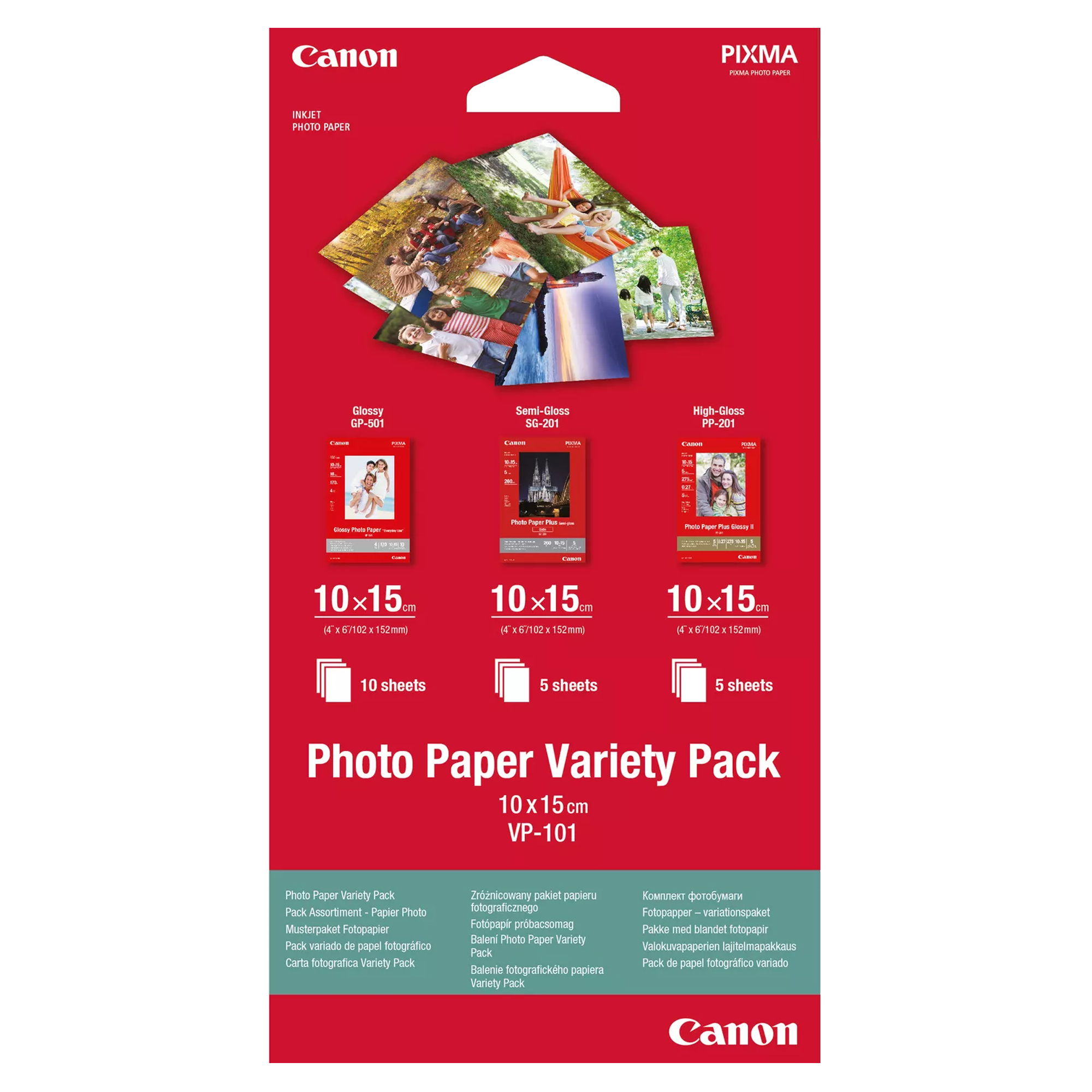CAN0775B078 Canon - Conf. Multipla Carta fotografica VP-101 - 4 x 6 " - 20 Fogli - 0775B078 - immagine 1