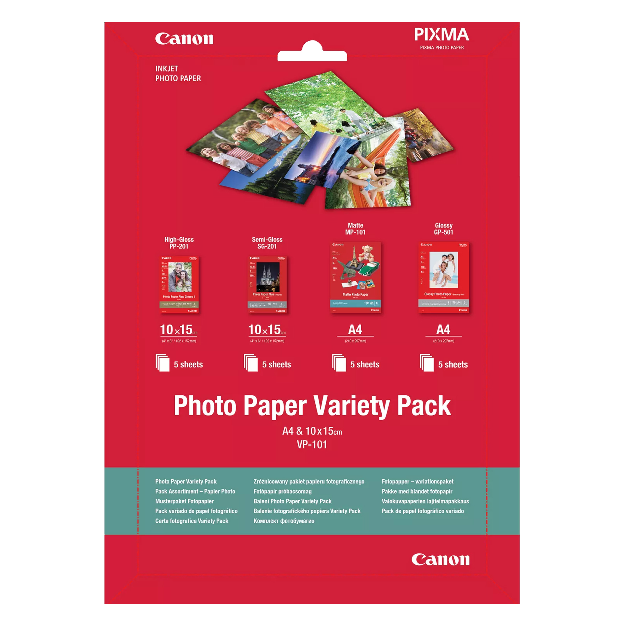 CAN0775B079 Canon - Conf. Multipla Carta fotografica VP-101 - 4 x 6 " / A4 - 20 Fogli - 0775B079 - immagine 1