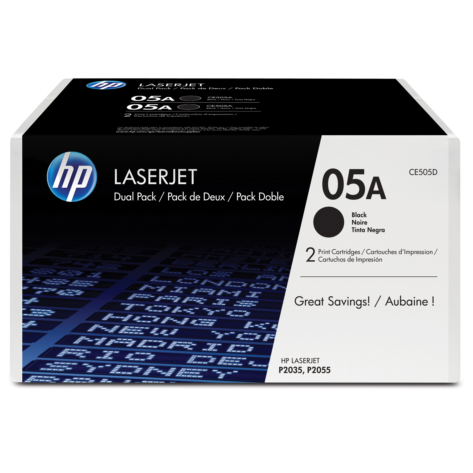 HPCE505D Hp - Confezione 2 Toner originale - 05A - Nero - CE505D - 2.300 pag cad - immagine 1