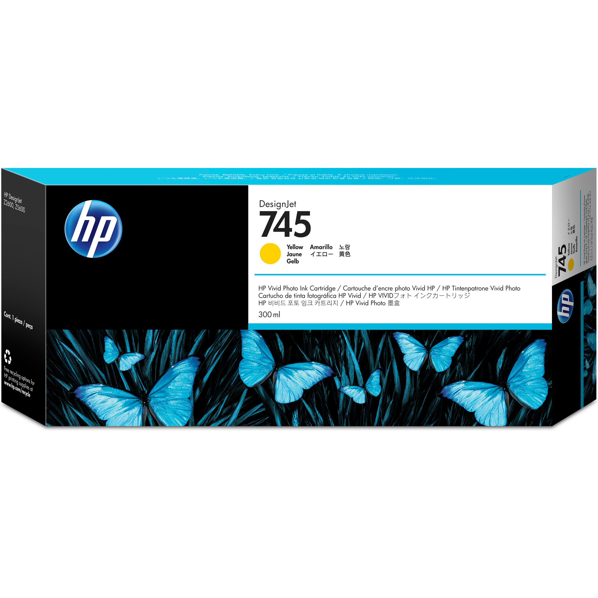 HPF9K02A Hp - Cartuccia ink originale - 745 - Giallo - F9K02A - 300ml - immagine 1