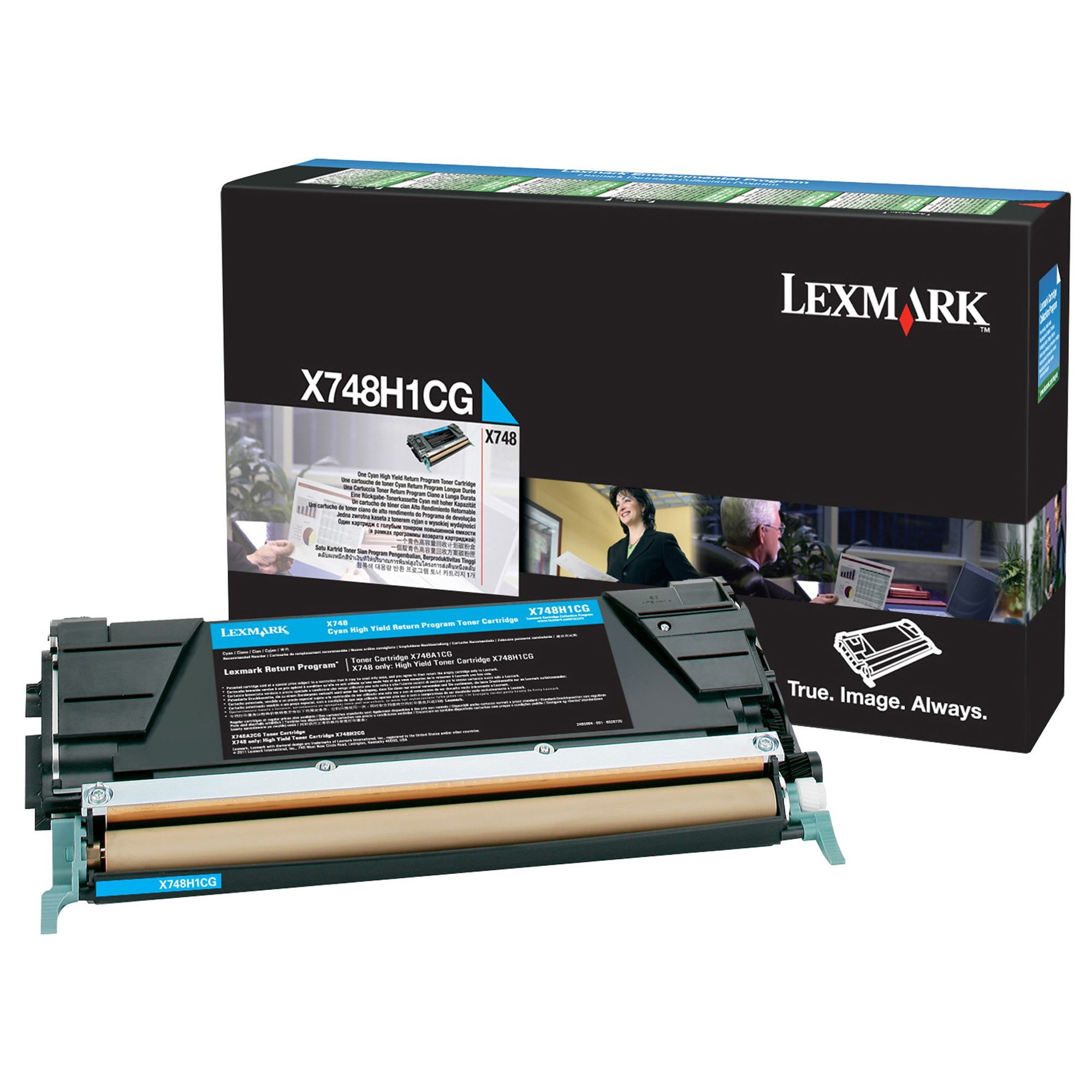 IBMX748H1CG Lexmark - Toner - Ciano - X748H1CG - return program - 10.000 pag - immagine 1