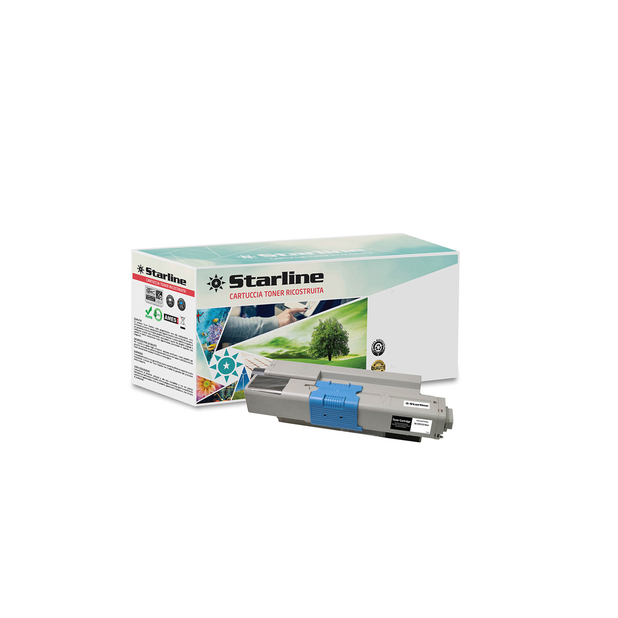 STLOC321BK Starline - Toner Ricostruito - per Oki - Nero - 44973536 - 2.200 pag - immagine 1