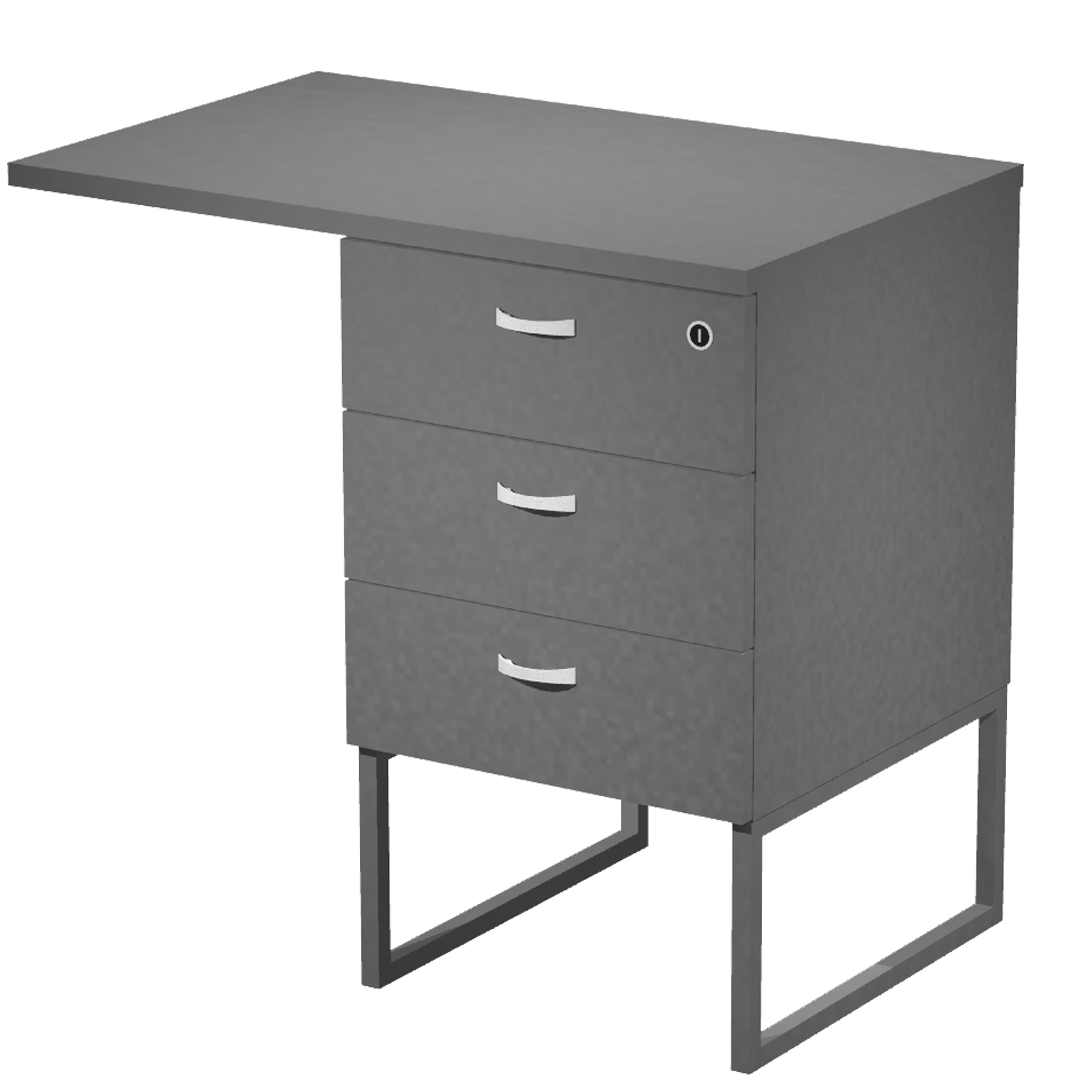 100943 Cassettiera Essence - 3 cassetti - con supporto metal e top - 41,5 x 49,5 x 57,6 cm - Antracite/Antracite - immagine 1