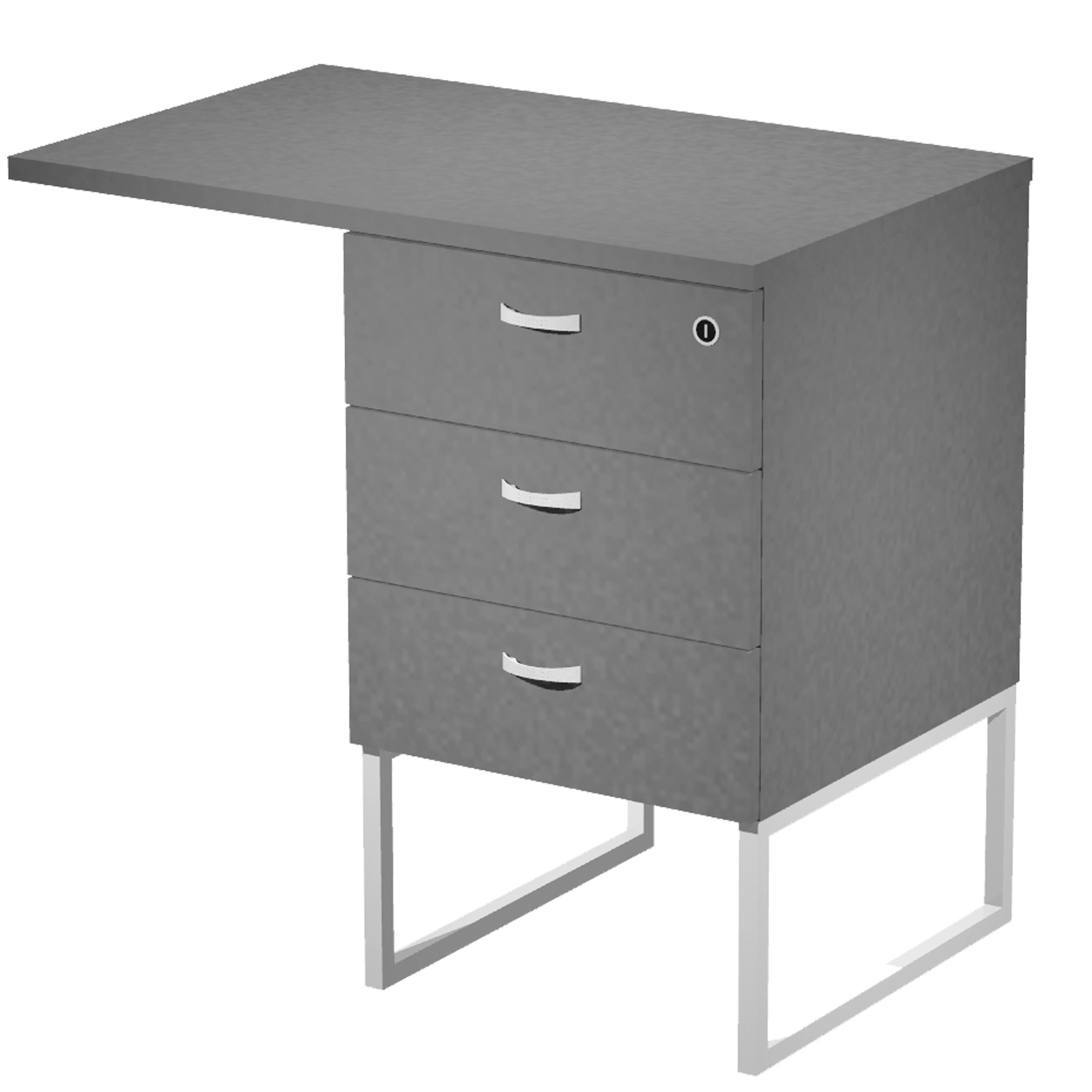 100946 Cassettiera Essence - 3 cassetti - con supporto metal e top - 41,5 x 49,5 x 57,6 cm - Antracite/Bianco - immagine 1