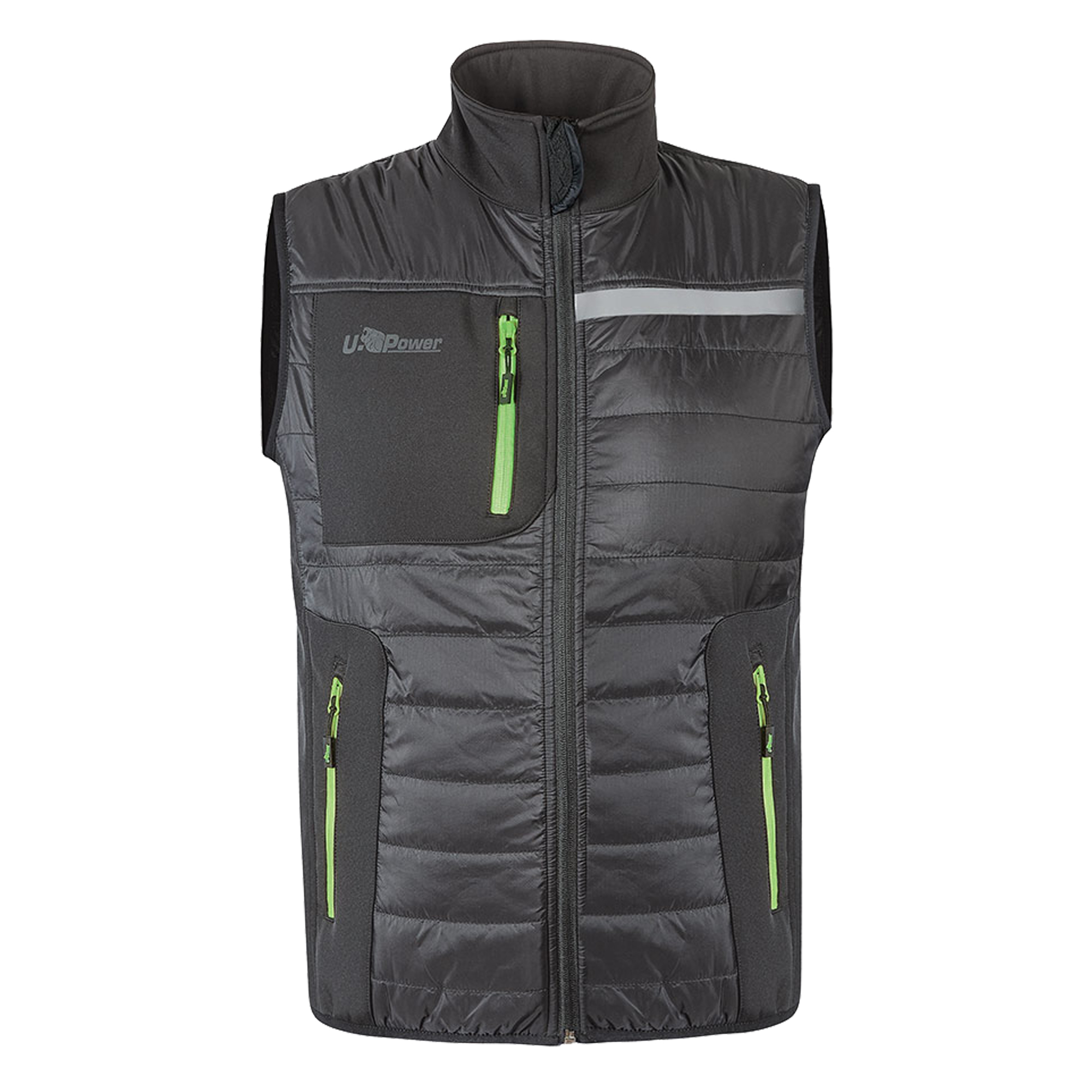 101257 Gilet Wall - taglia XL - PL - grigio/verde - U-Power - immagine 1