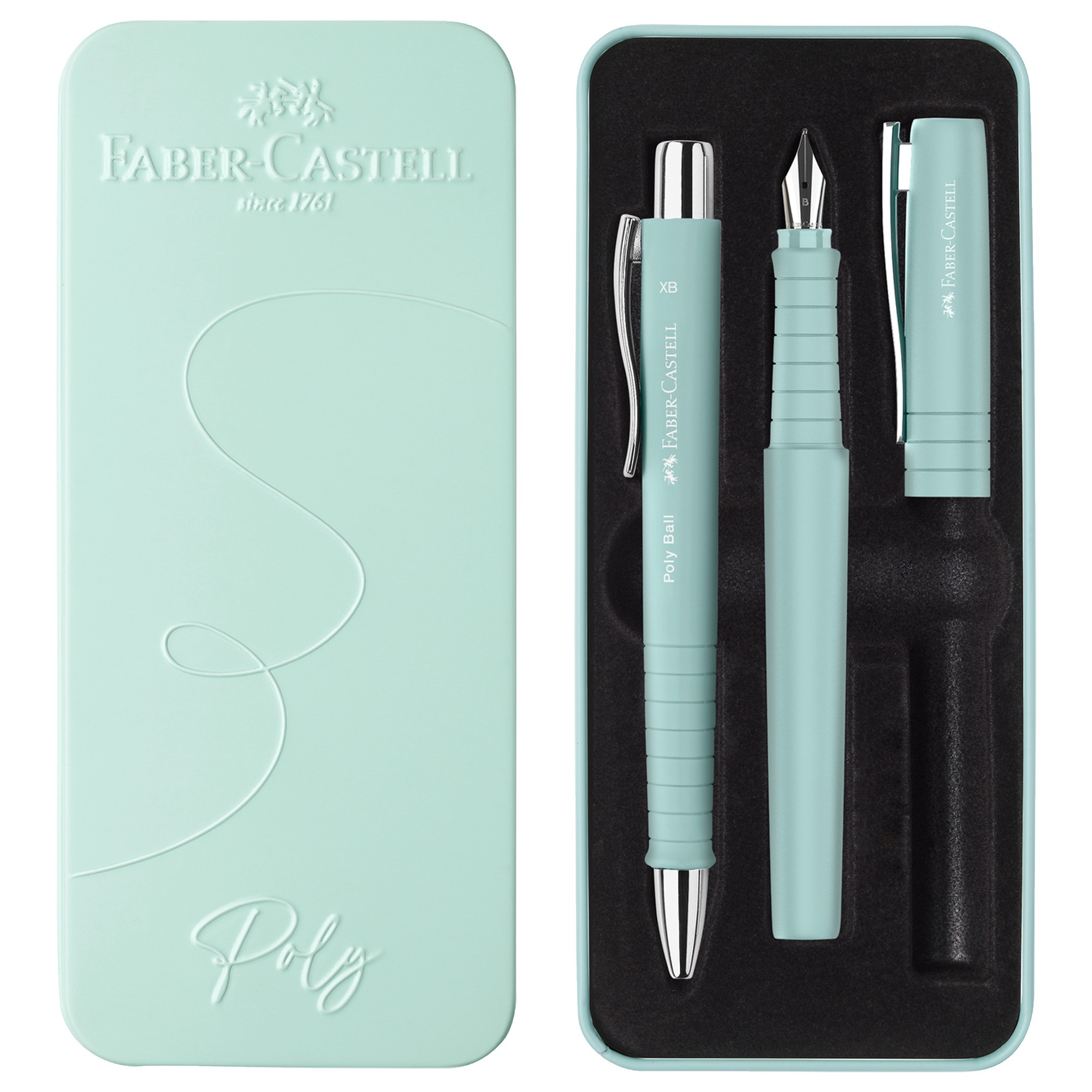 103385 Set stilo B Poly Pen + sfera Poly Ball - punta 0,7 mm - fusto caribic blue - Faber-Castell - immagine 1